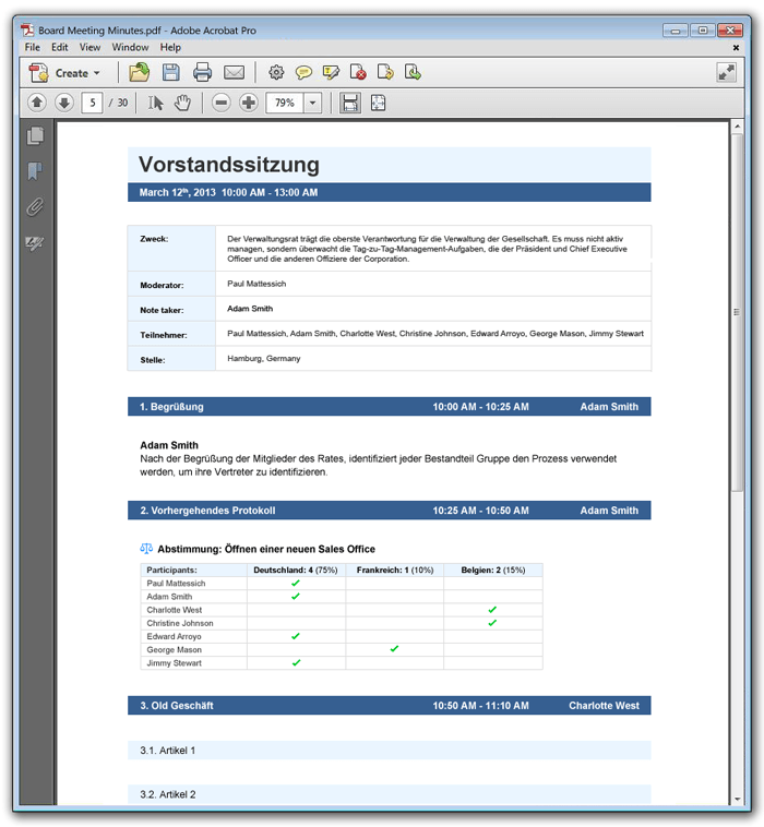 meeting agenda beispiele